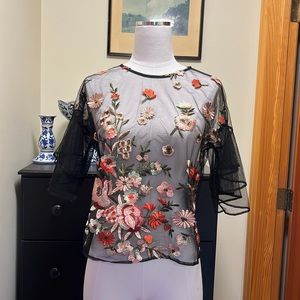 Sheer Floral Blouse